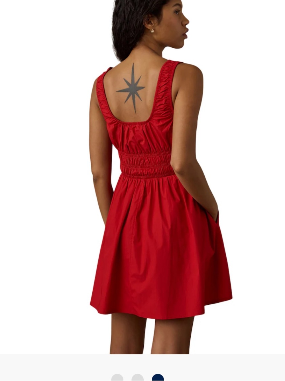 Faherty Tango Red Smocked-Back Mini Dress